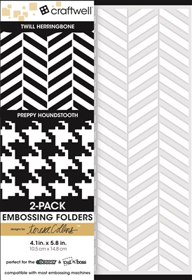 Teresa Collins 2-Pack A6 Folders, Twill Herringbone & Preppy Houndstooth