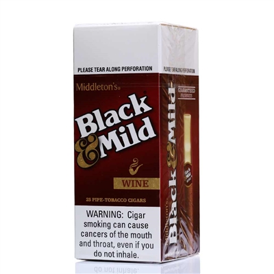 Black and Mild Wine Plastic Tip Single