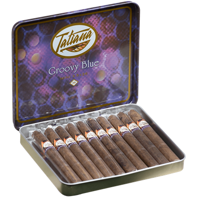 Tatiana Groovy Blue Mini cigars  5/10 Tins 3.50X26