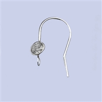 Sterling Silver Earwire - with 4mm CZ