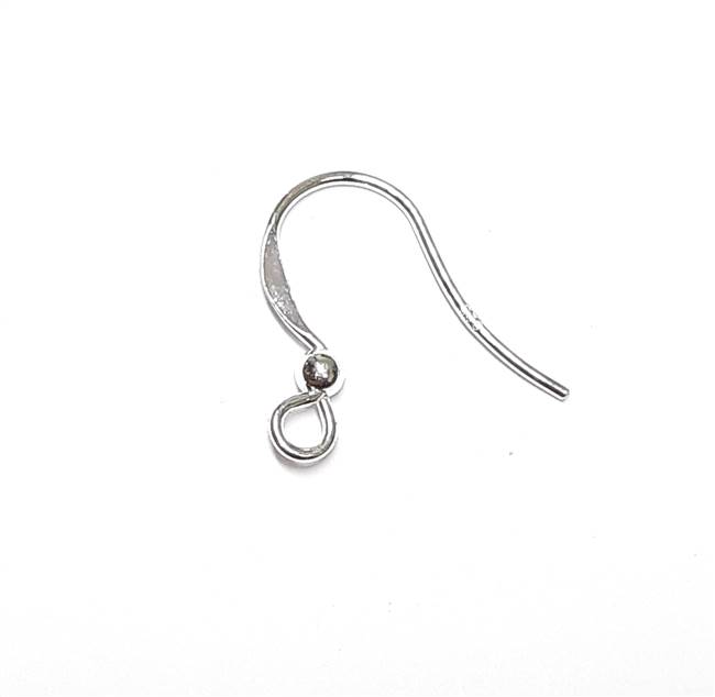 Sterling Silver Earwire - Ball (short)