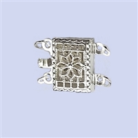 Sterling Silver Filigree - Rectangle Clasp - 2 row