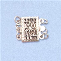Sterling Silver Filigree - Rectangle Clasp - 3 row
