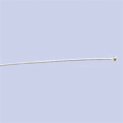 Sterling Silver Headpin - Ball End 2 inch 24 Gauge