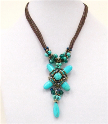 NZXL-0056-4 Designed Stone Necklace.