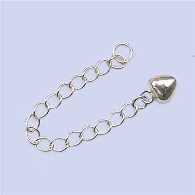 Sterling Silver Extension - Flat Heart Drop