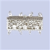 Sterling Silver Filigree - Large Rectangle Clasp - 4 row