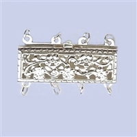 Sterling Silver Filigree - Large Rectangle Clasp - 4 row