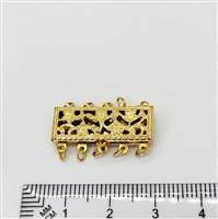 14k Gold Filled Clasp - Filligree Rectangle 5 Row