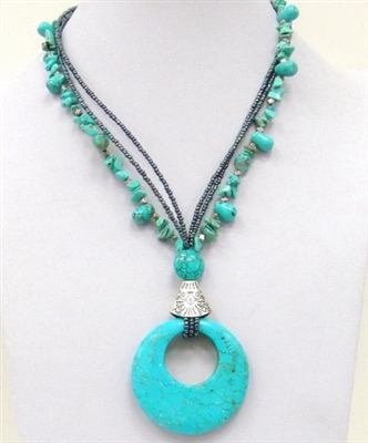 NZXL-0956-4 Designed Stone Necklace.