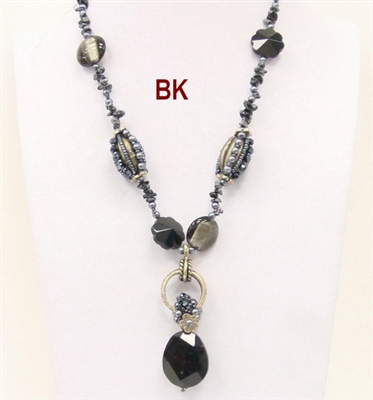 08XL-0046 Designed Stone Necklace. 4 colors available.