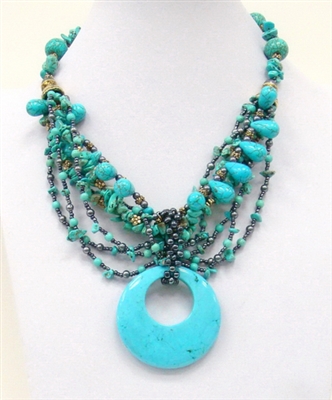 NZXL-0090-4 Designed Stone Necklace.