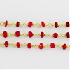 Vermeil Chain w/Dyed Ruby stone 3-4mm