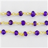 Vermeil Chain w/Amethyst stone 3-4mm