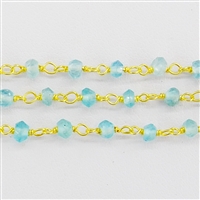 Vermeil Chain w/Apatite stone 3-4mm