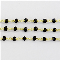 Vermeil Chain w/Black Spinel stone 3-4mm