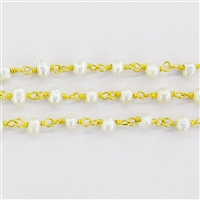 Vermeil Chain w/Pearl 3-4mm