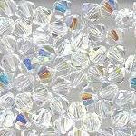 Swarovski 3mm 5301/5328 Bicone - Clear Crystal AB Color