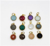 18k Gold over Sterling Silver  Round 11mm Pendants