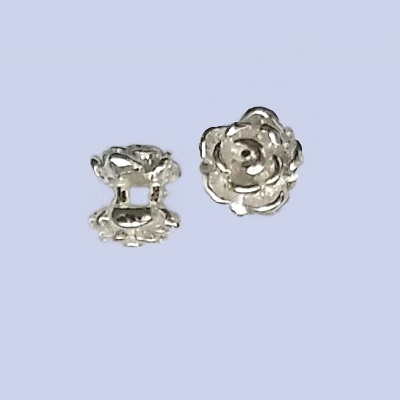 Sterling Silver Rose Bud Beads 6mm