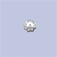 Sterling Silver Beads Cap - Cut out Flower 6mm. 20 Pieces