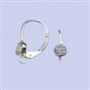Sterling Silver Leverback Earrings with 4mm CZ
