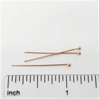 Rose Gold Filled Headpin - Ball End 2 inch #24 Gauge