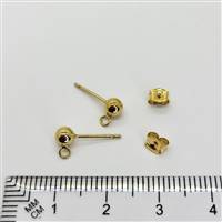 14k Gold Filled Earring - Post 3mm Ball w/ring (backing included)