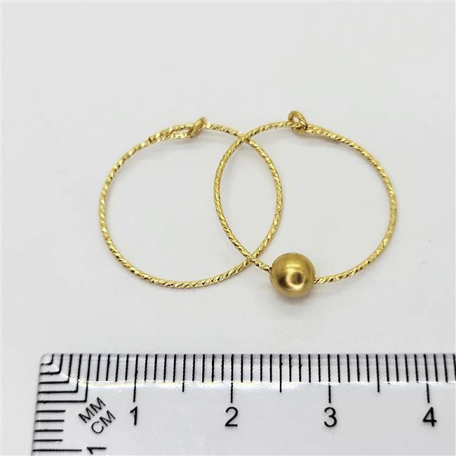 14k Gold Filled DC Beading Hoop. 0.7mm x 20mm