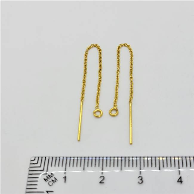 14k Gold Filled Earring - Threader. 2.5 Inches