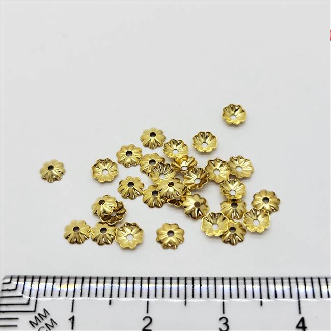 14k Gold Filled Bead Caps - Flower 4mm