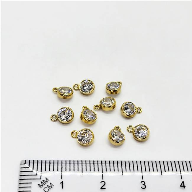 14k Gold Filled CZ Charm Standard Ring 4mm