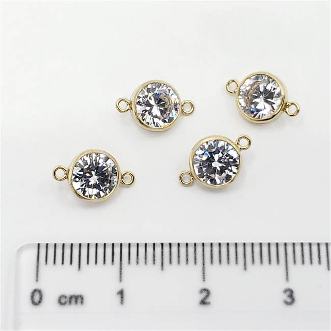 14k Gold Filled CZ Connector 6mm