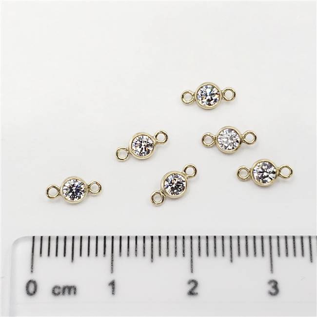 14k Gold Filled CZ Connector 3mm