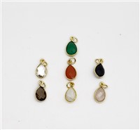 18k Gold over Silver Tear Drop Pendants 6x10mm