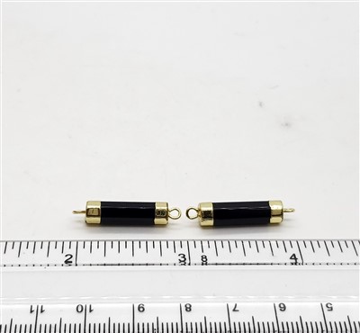 GP Faceted Tube Connector. Onyx