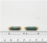 GP Faceted Tube Connector. Amazonite