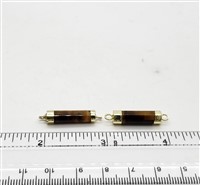 GP Faceted Tube Connector. Tiger Eye
