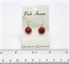 SS Bezel Earrings. 10mm Round. Carnelian