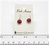 SS Bezel Earrings. 10mm Round. Dyed Ruby