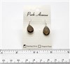 SS Bezel Earrings. 11x16mm Tear Drop. Smoky Quartz