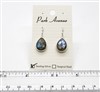SS Bezel Earrings. 11x16mm Tear Drop. Labradorite