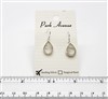 SS Bezel Earrings. 11x16mm Tear Drop. Rutilated Quartz