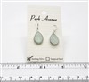 SS Bezel Earrings. 11x16mm Tear Drop. Teal Chalcedony