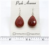 SS Bezel Earrings. 15x20mm Tear Drop. Carnelian