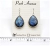 SS Bezel Earrings. 15x20mm Tear Drop. Labradorite