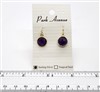 VS Bezel Earrings. 10mm Round. Amethyst