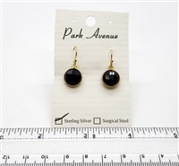 VS Bezel Earrings. 10mm Round. Black Onyx