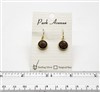 VS Bezel Earrings. 10mm Round. Smoky Quartz