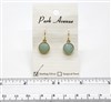 VS Bezel Earrings. 10mm Round. Teal Chalcedony